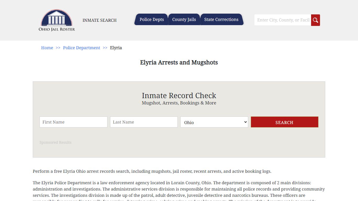 Elyria Arrests and Mugshots | Jail Roster Search